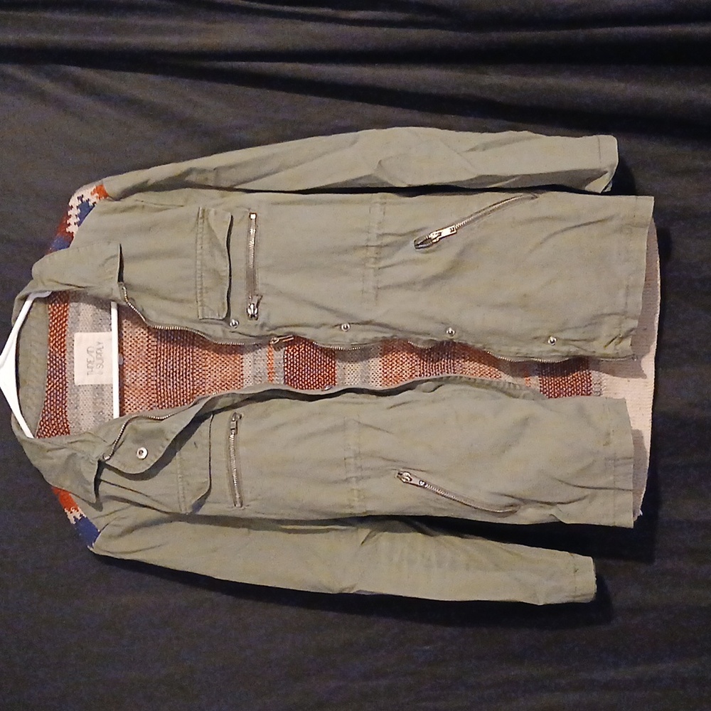 Small Thread and Supply brand light jacket, army green